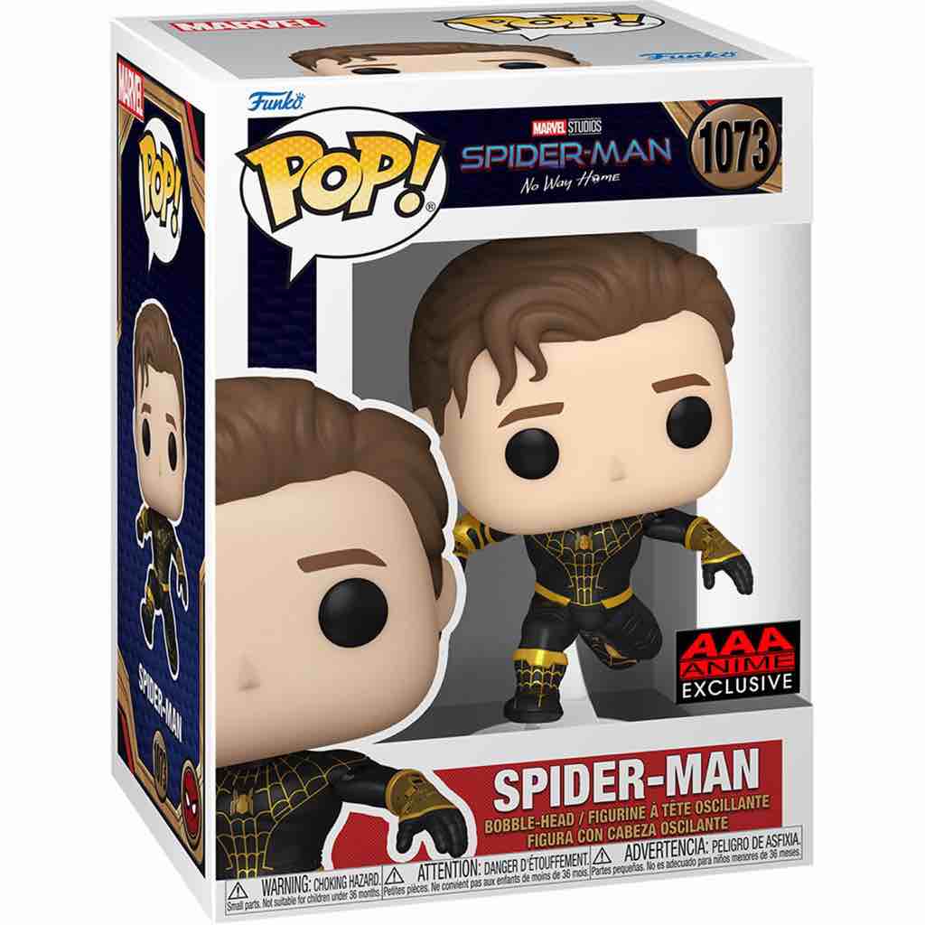 Funko Pop! Spider-Man: No Way Home - Unmasked Spider-Man Black Suit - AAA Anime Exclusive (COMMON)